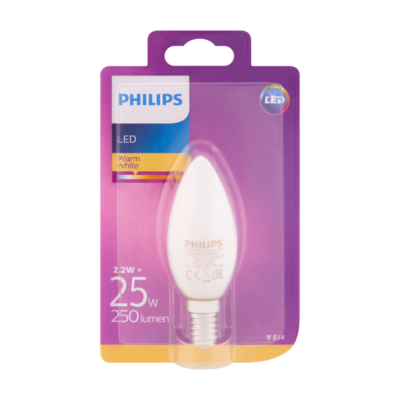 Philips LED Warm White Kaars 2.2W E